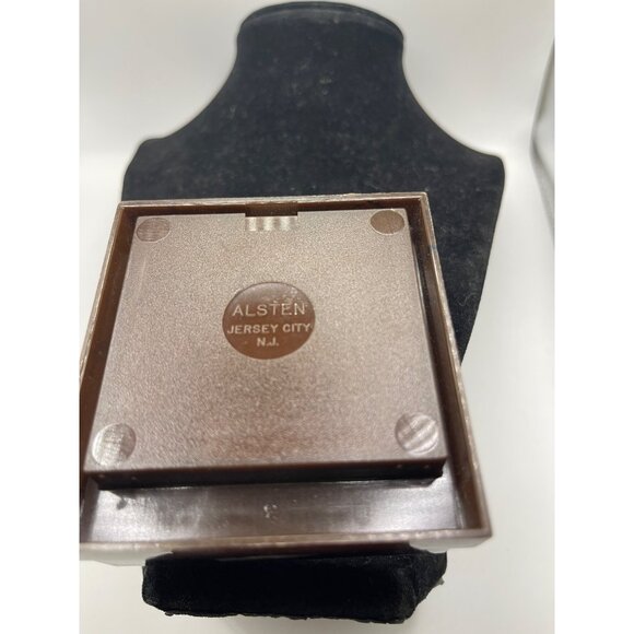 Vintage Alsten Cufflinks With‎ Genuine Green Gemstones In Original Box - Picture 2 of 8